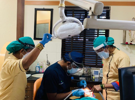 Precision in practice — dental procedure in progress